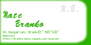 mate branko business card